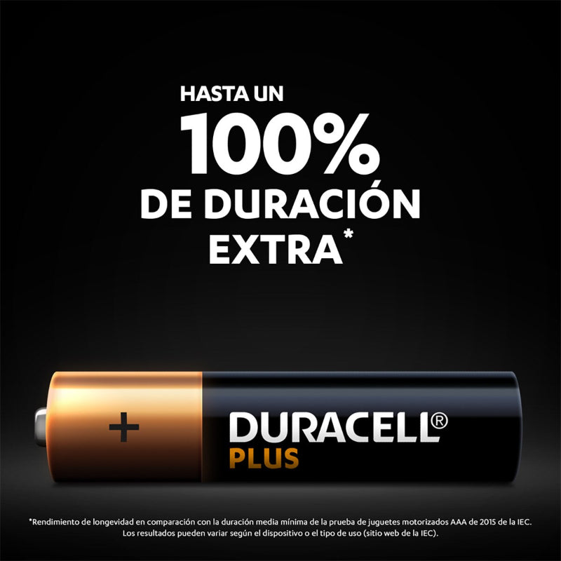 DURACELL PLUS POWER 100 PILA ALCALINA AAA LR03 BLISTER*8