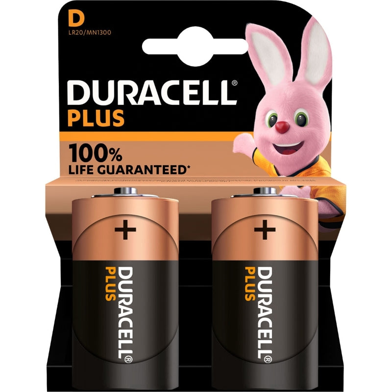 DURACELL PLUS POWER 100 PILA ALCALINA D LR20 BLISTER*2