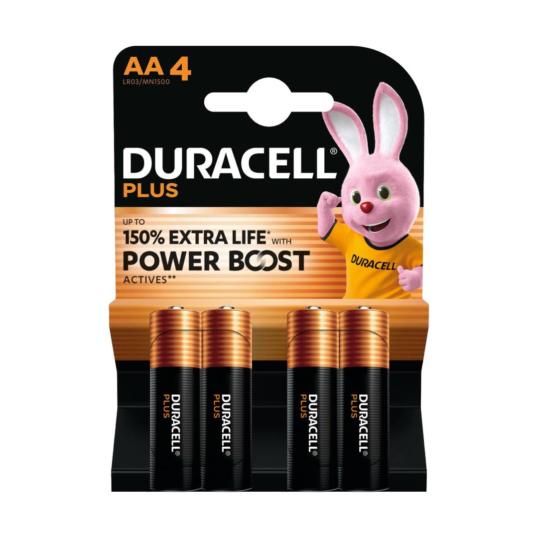 DURACELL PLUS POWER BOOST PILA ALCALINA AA LR6 BLISTER*4