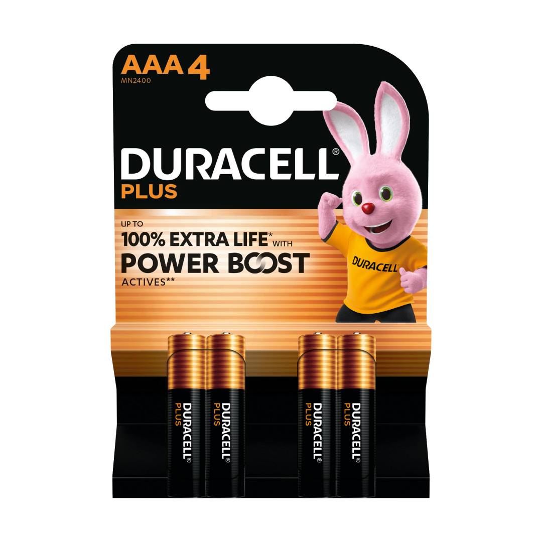 DURACELL PLUS POWER BOOST PILA ALCALINA AAA LR03 BLISTER*4