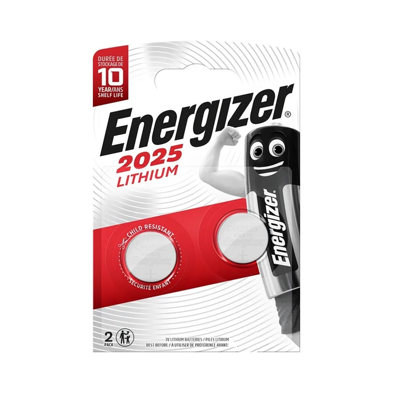 BATERIA DE BOTÃO DE LÍTIO ENERGIZADOR CR2025 3V BLISTER*2
