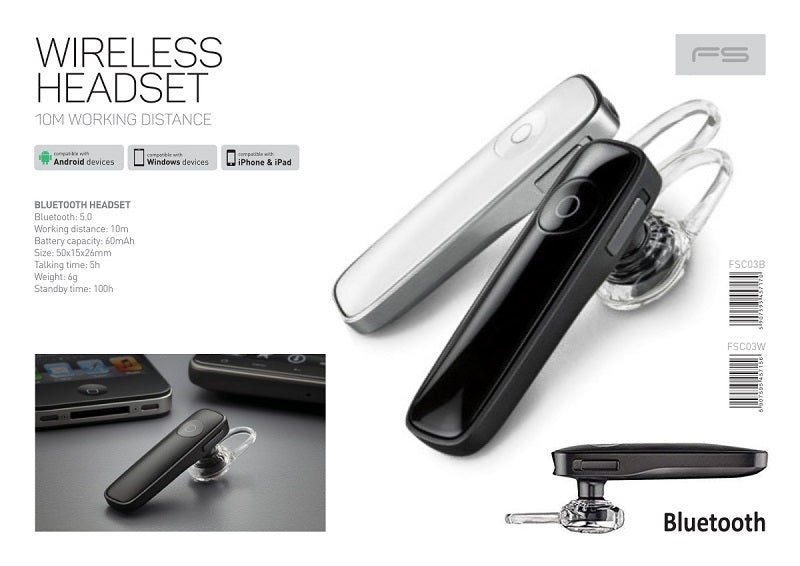 OMEGA FREESTYLE MÃOS LIVRES BLUETOOTH 5.0 ÍCONE DE FONE DE OUVIDO PRETO