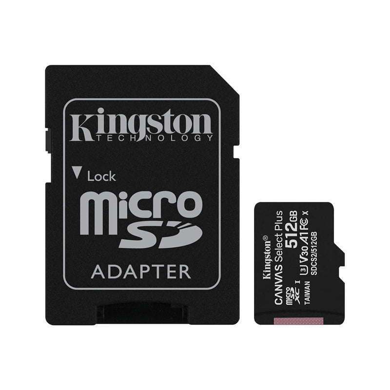 KINGSTON TARJETA microSD XC 512GB CLASE 10 + ADAPTADOR 100MB/S
