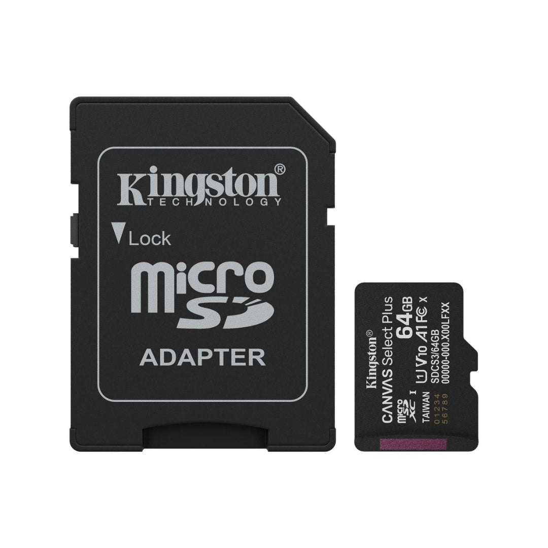 KINGSTON TARJETA microSD XC 64GB CLASE 10 + ADAPTADOR 100MB/S CANVAS GEN3