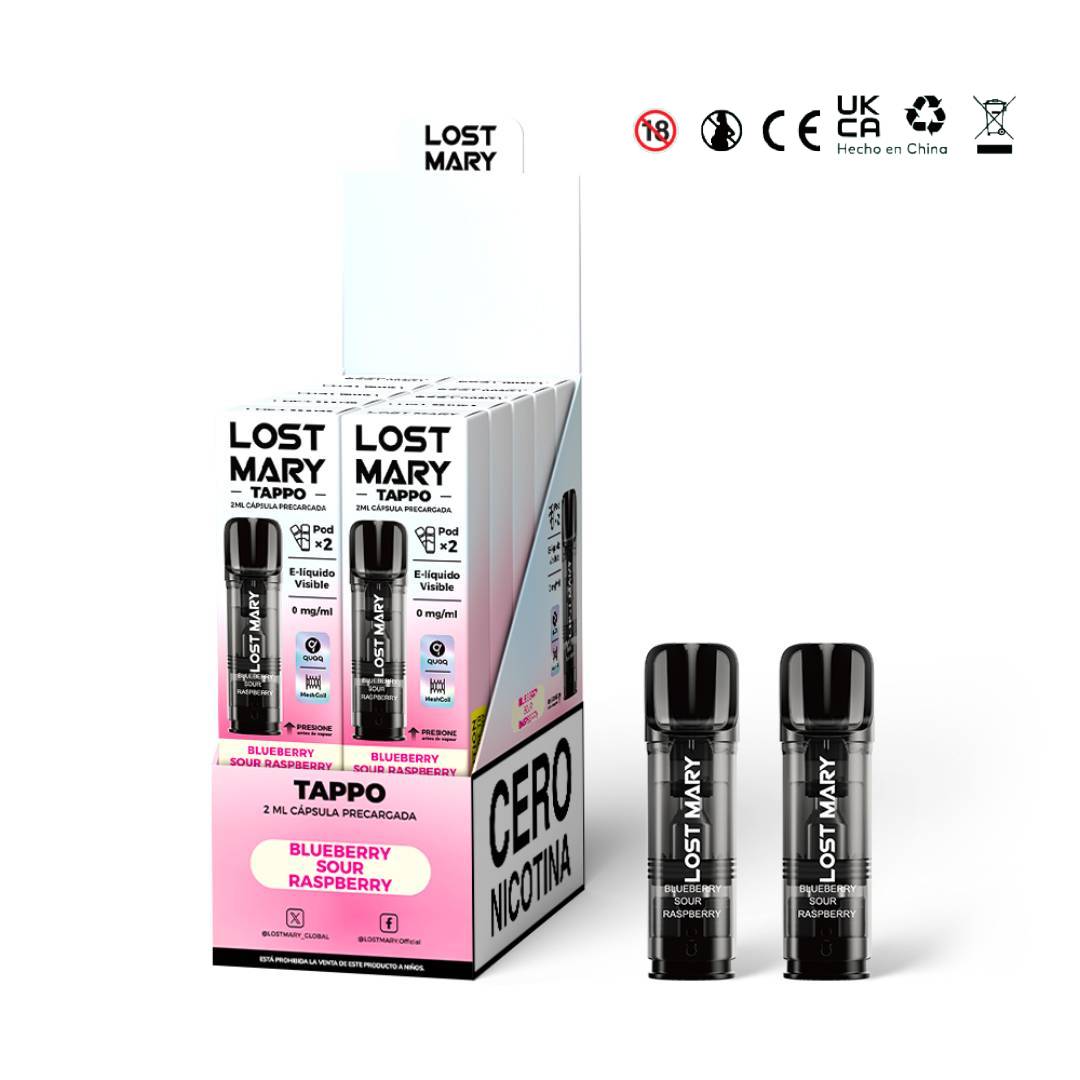 LOST MARY TAPPO 2ML ×2 0% Nic Blueberry Sour Raspberry