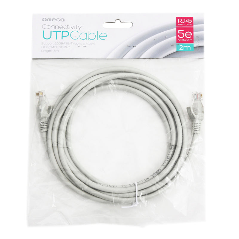 MANGUEIRA LAN UTP OMEGA CAT5E RJ45 2M