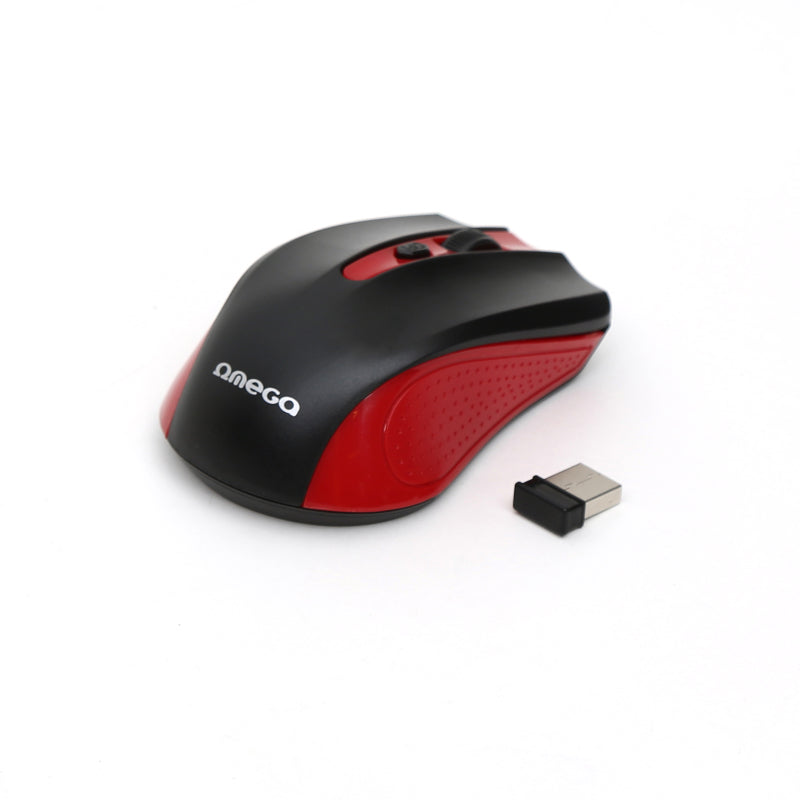 OMEGA RATON INALAMBRICO 2,4GHZ 1000DPI NANO USB OM0419R ROJO
