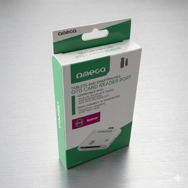 OMEGA LECTOR DE TARJETAS SDHC/microSDHC PARA ANDROID + CLAVIJA microUSB OUCRS