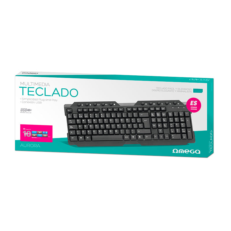 TECLADO MULTIMÍDIA USB OMEGA AURORA OK026ES