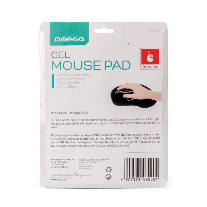 OMEGA ALFOMBRILLA RATON GEL GRAFITO OMPG90GR