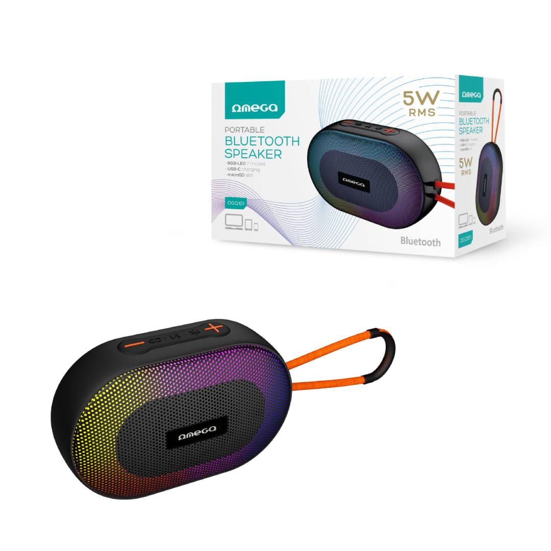 OMEGA BLUETOOTH SPEAKER V5.1 5W RGB LED OGQ101