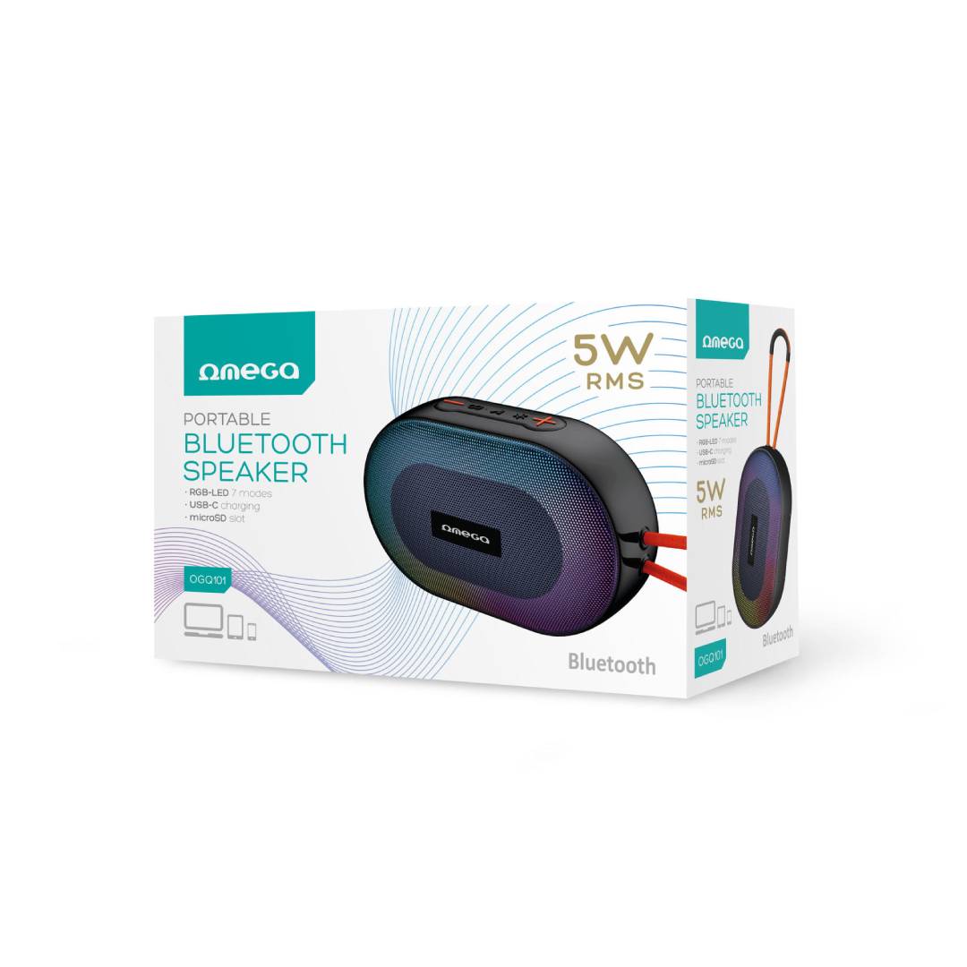 OMEGA BLUETOOTH SPEAKER V5.1 5W RGB LED OGQ101