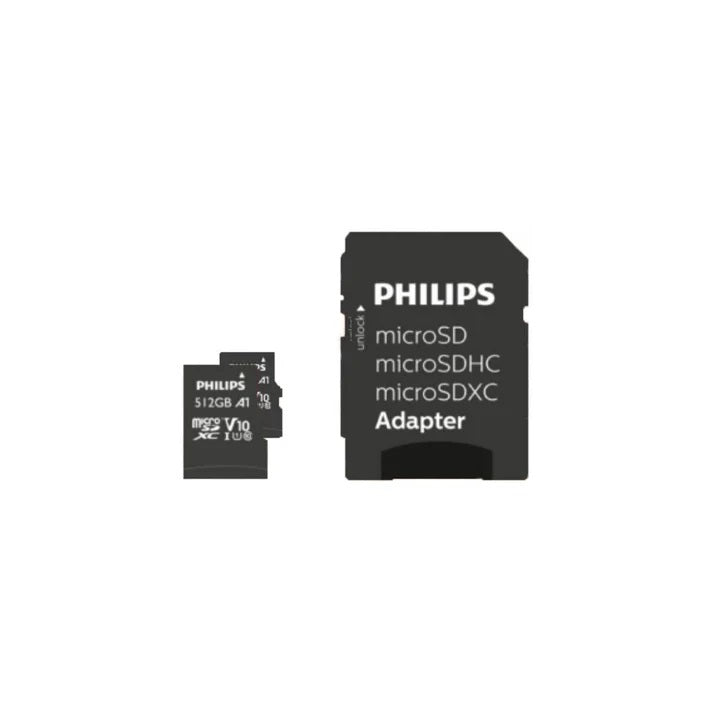 PHILIPS TARJETA microSD 512GB CLASE 10 + ADAPTADOR