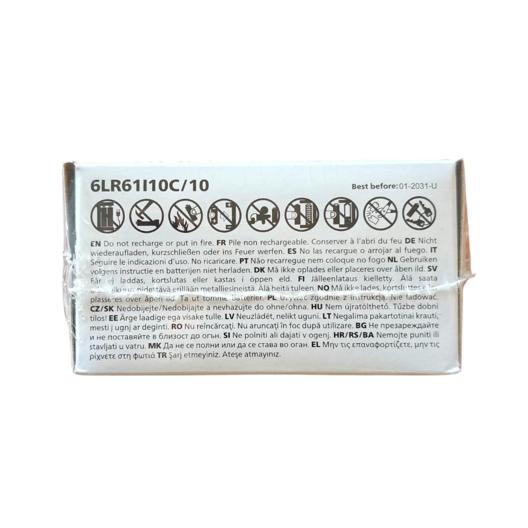 PHILIPS INDUSTRIAL (PRECIO PILA) ALCALINA LR61 9V CAJA*10