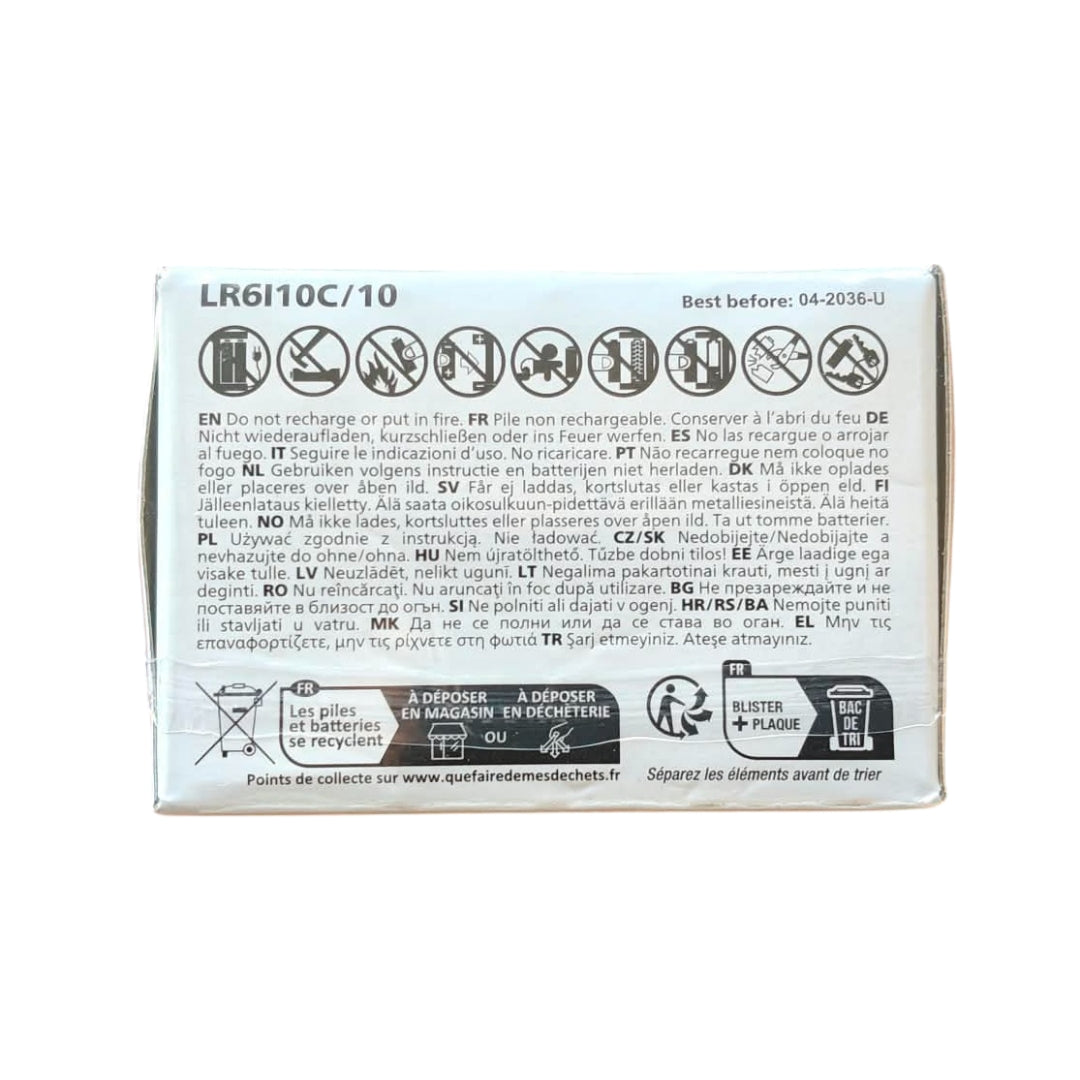 PHILIPS INDUSTRIAL (PRECIO PILA) ALCALINA LR6 AA CAJA*10