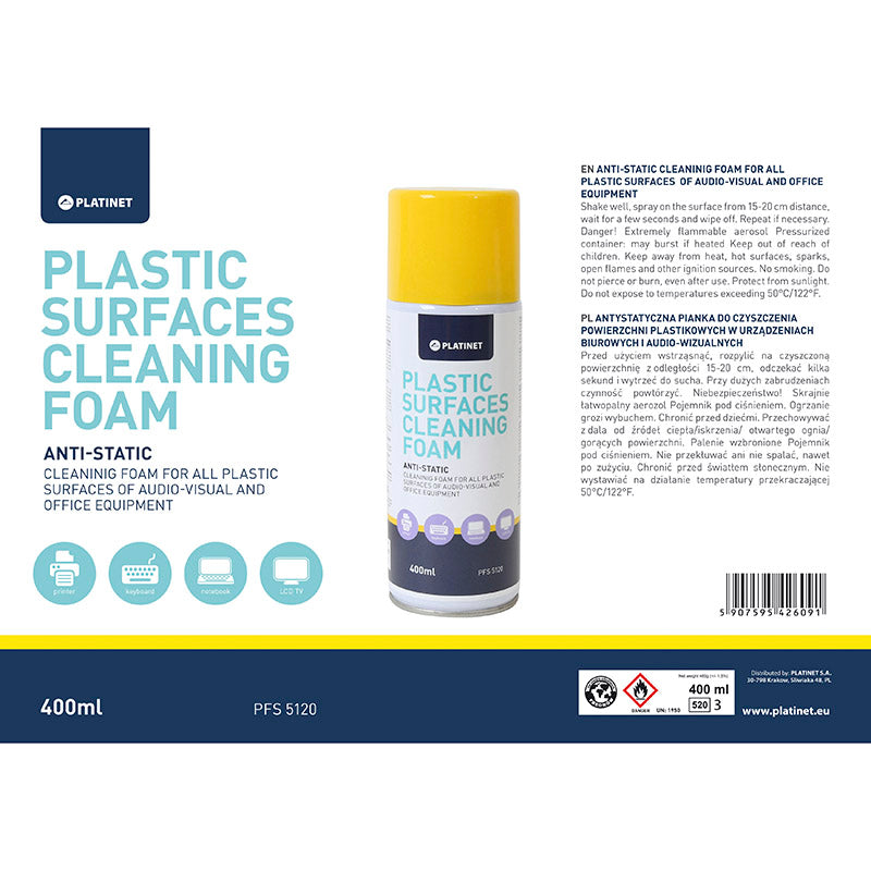 PLATINET PLASTIC CLEANING FOAM 400ML PFS5120