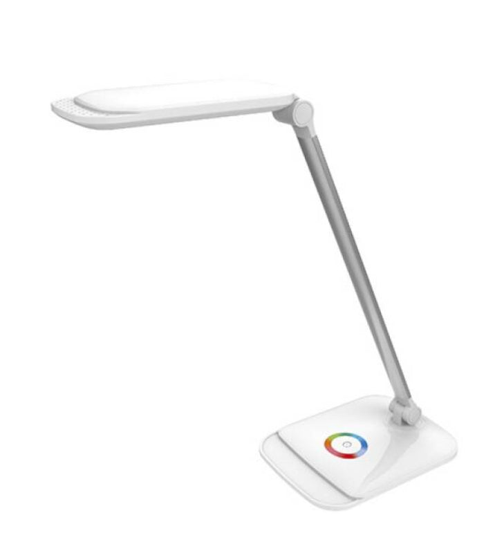 PLATINET LAMPARA LED MESA PLEGABLE 12W + LUZ NOCHE + CARGADOR USB COLORES TACTIL BLANCA