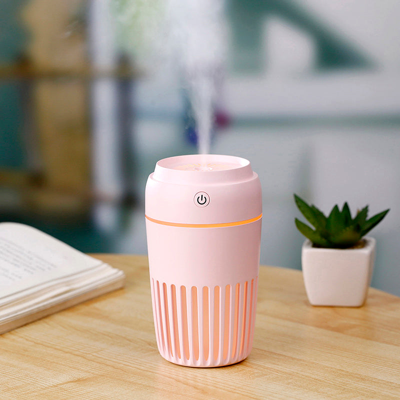 PLATINET HUMIDIFICADOR DE AIRE USB 300ML ROSA + LUZ DE NOCHE 7 COLORES LED