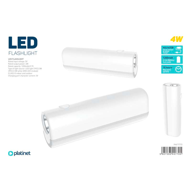 PLATINET LED FLASHLIGHT 4W 1200mAh