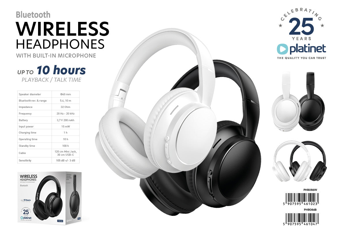 PLATINET AURICULAR INALAMBRICO 5.4 400 MAH PHB086 NEGRO