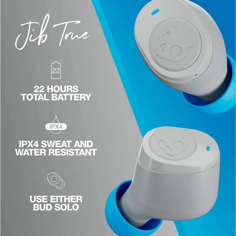 SKULLCANDY AURICULARES BLUETOOTH JIB TWS P751 GRIS/AZUL