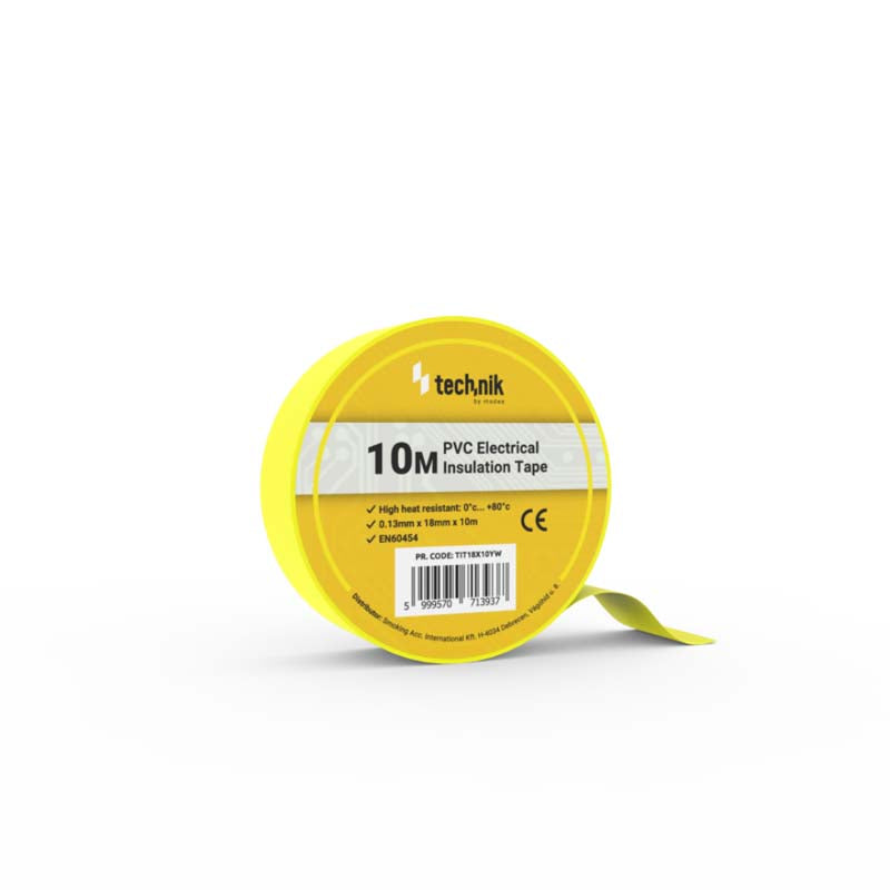 TECHNIK CINTA AISLANTE PVC 0.13x18MM 10 METROS AMARILLO