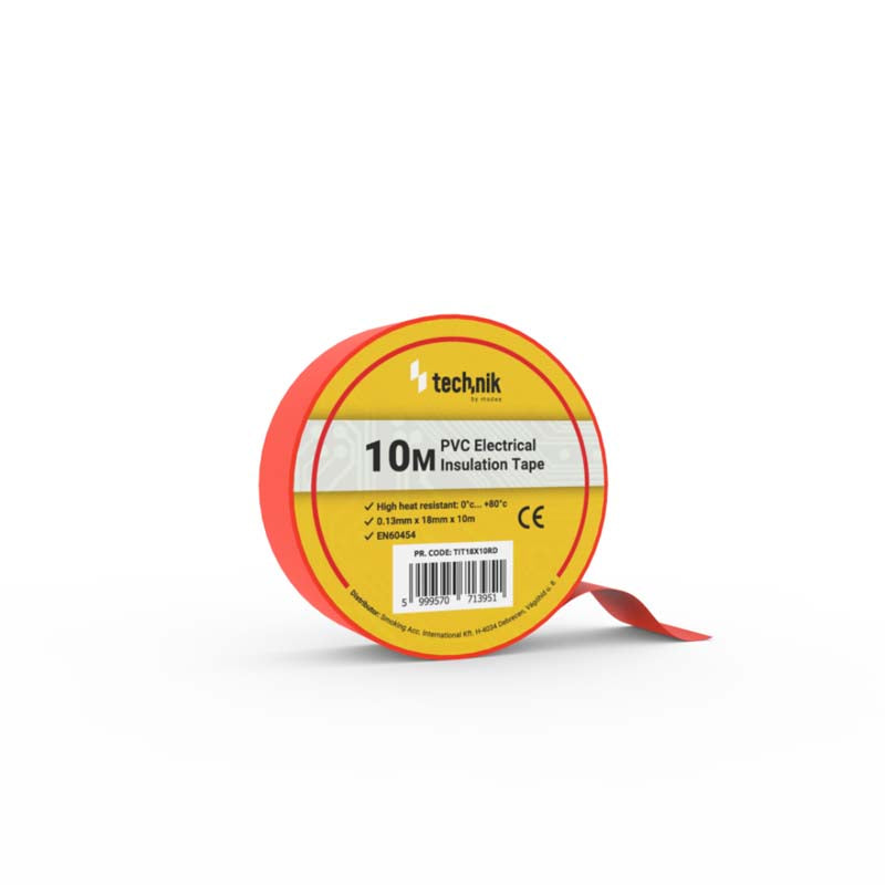 TECHNIK CINTA AISLANTE PVC 0.13x18MM 10 METROS ROJO