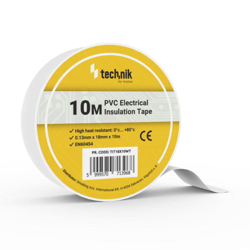 TECHNIK CINTA AISLANTE PVC 0.13x18MM 10 METROS BLANCO