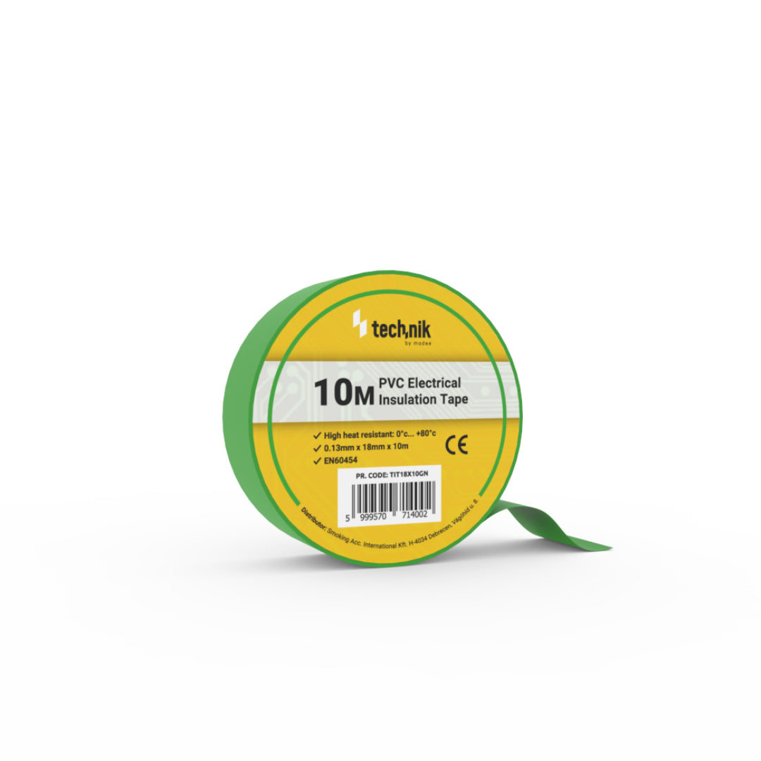 TECHNIK CINTA AISLANTE PVC 0.13x18MM 10 METROS VERDE