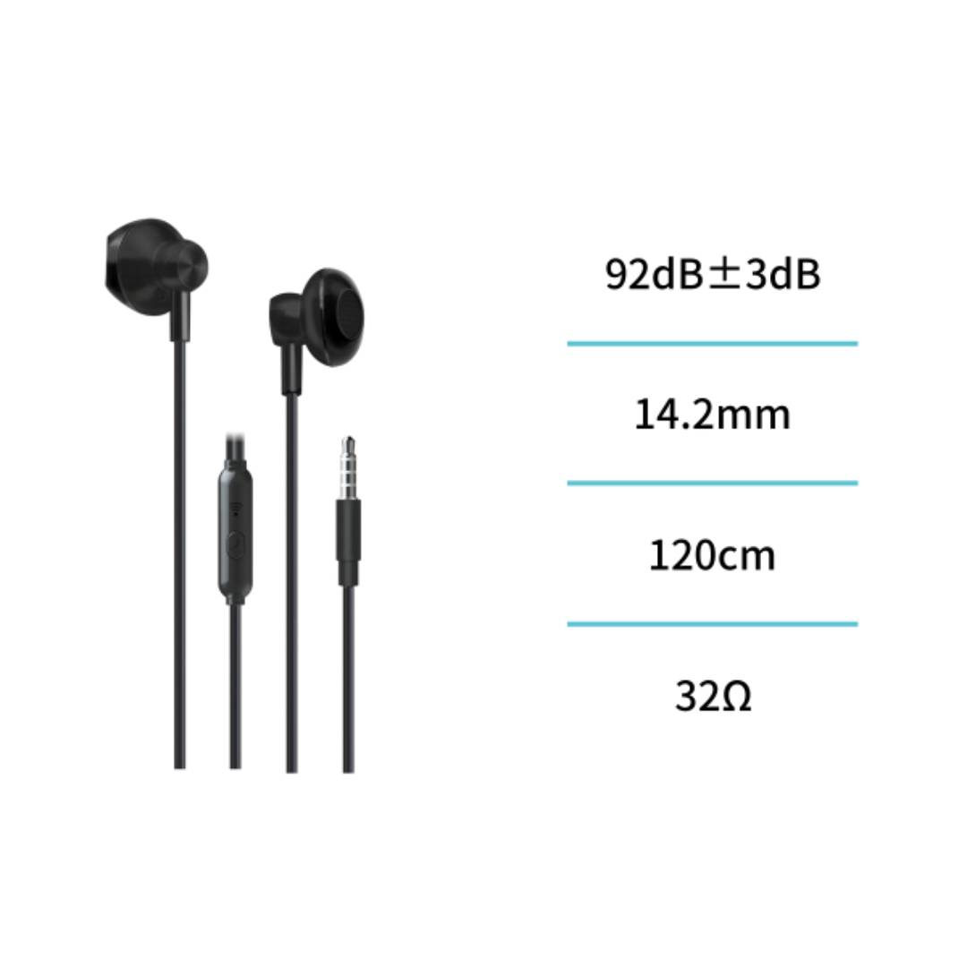 UNICO EP3010 CABO DE ENTRADA PARA AUSCULTADORES 3,5MM SEMI IN-EAR MICRO PRETO