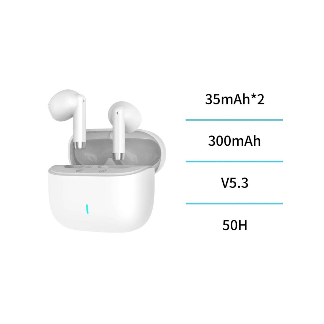 UNICO EP2808 BLUETOOTH HEADPHONES 5.3 TWS SEMI IN-EAR WHITE