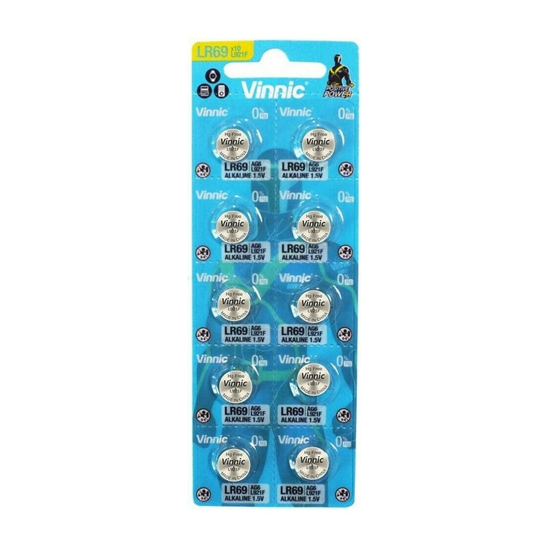VINNIC PILA BOTON ALCALINA AG6 L921F LR69 BLISTER*10