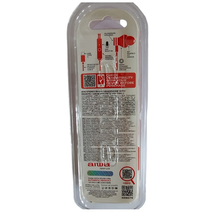 AIWA FONES DE OUVIDO BOTÃO TIPO-C ESTM-50 BRANCO