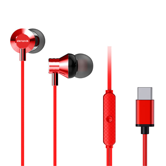 AIWA AURICULARES BOTON TYPE-C ESTM-50 ROJO