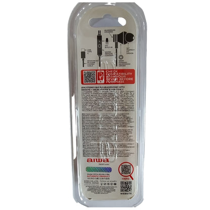 AIWA FONES DE OUVIDO BOTÃO TIPO-C ESTM-50 VERMELHO