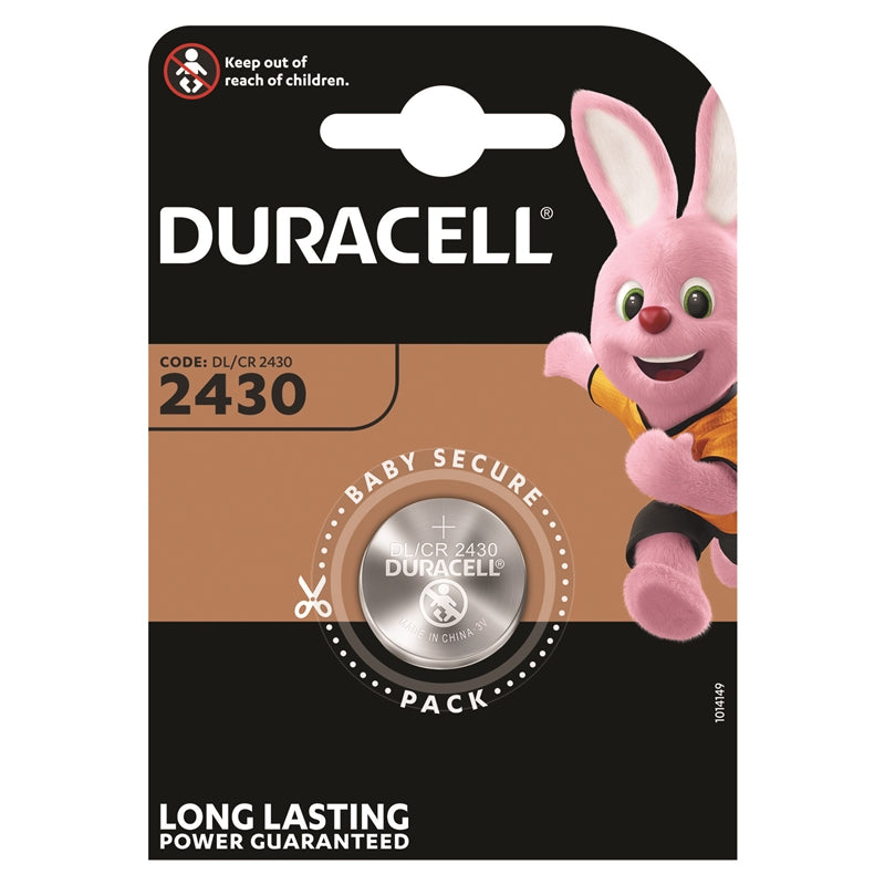 BATERIA DE BOTÃO DE LÍTIO DURACELL CR2430 3V BLISTER*1