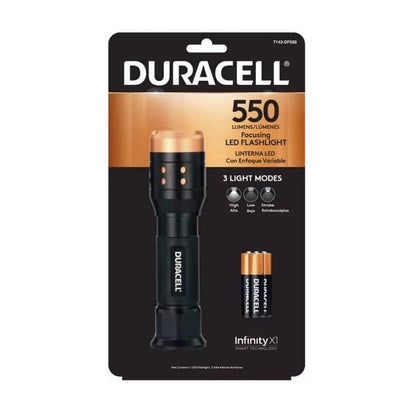 LANTERNA LED DURACELL 550 LUMENS ALUMÍNIO 100M 3xAAA