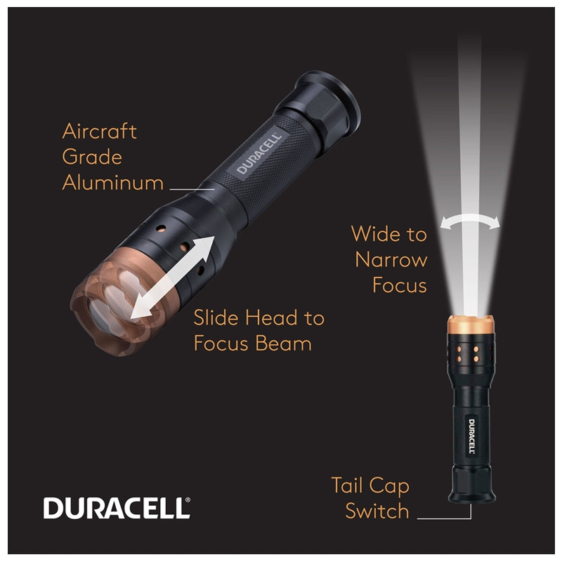 LANTERNA LED DURACELL 550 LUMENS ALUMÍNIO 100M 3xAAA