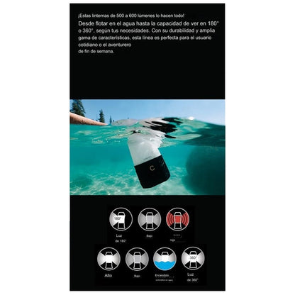 LANTERNA DE CAMPING LED DURACELL 500 LUMENS 12-40HRS.