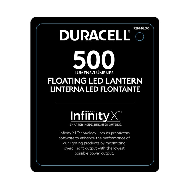 LANTERNA DE CAMPING LED DURACELL 500 LUMENS 12-40HRS.