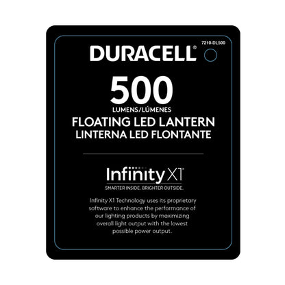 LANTERNA DE CAMPING LED DURACELL 500 LUMENS 12-40HRS.
