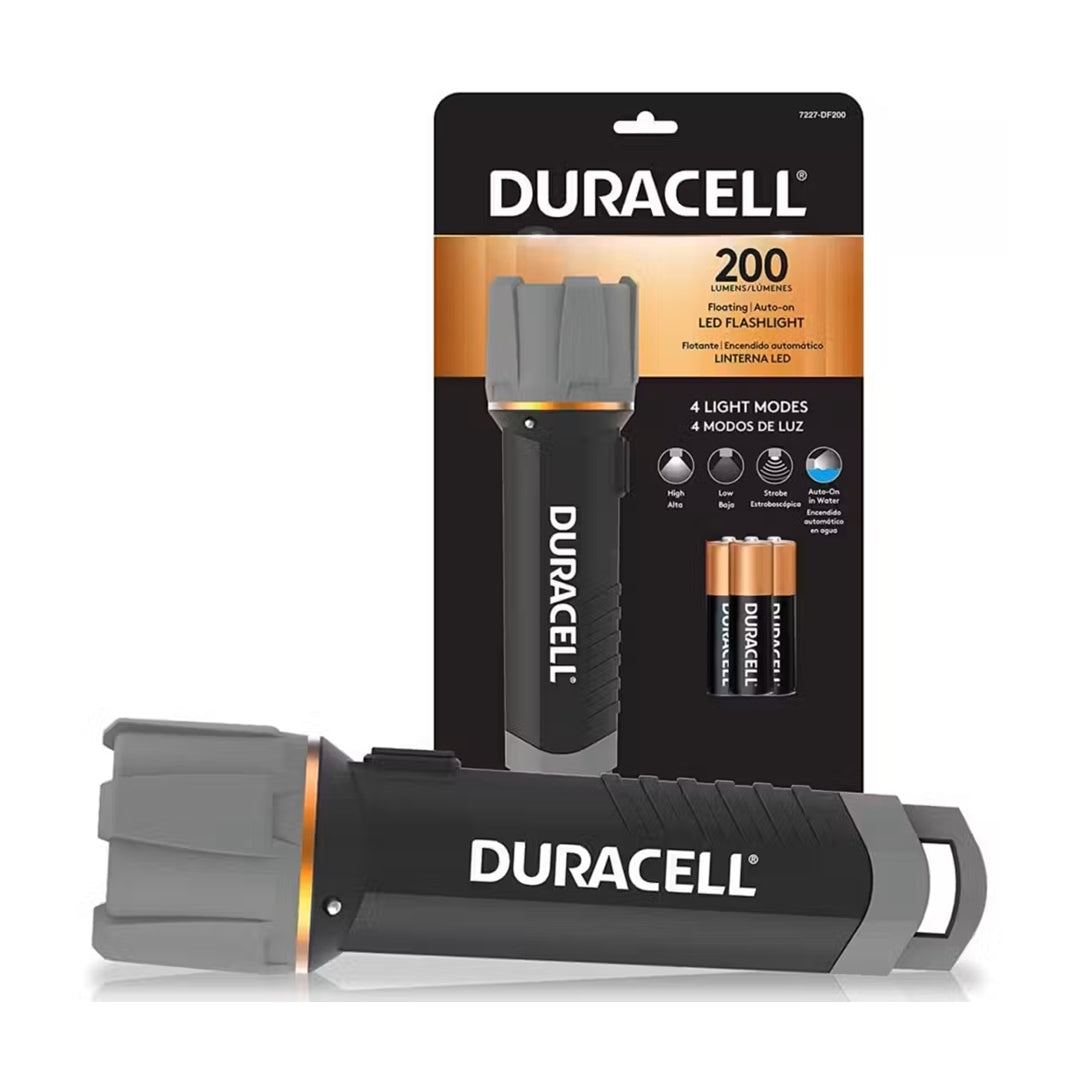 LANTERNA LED DURACELL 200 LUMENS INDESTRUTÍVEL 150M 3xAAA