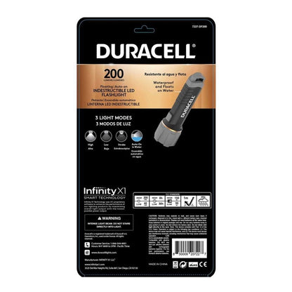 LANTERNA LED DURACELL 200 LUMENS INDESTRUTÍVEL 150M 3xAAA