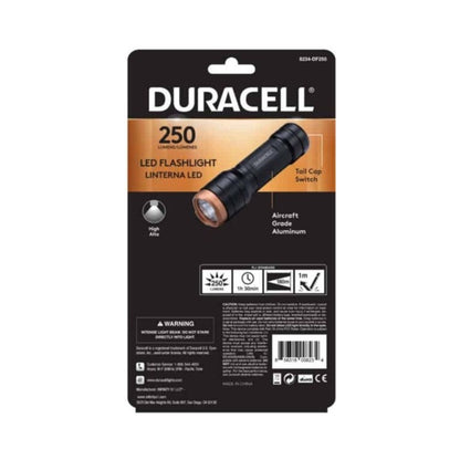 LANTERNA LED DURACELL 250 LUMENS ALUMÍNIO 180M 3xAAA