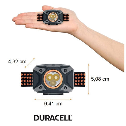 LANTERNA LED FRONTAL DURACELL 450 LUMENS 60M 3xAAA