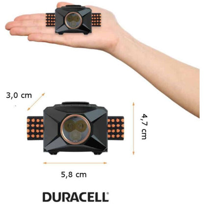 LANTERNA LED FRONTAL DURACELL 200 LUMENS 60M 3xAAA