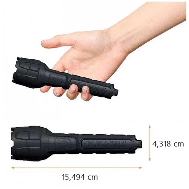 LANTERNA LED DURACELL 80 LUMENS BORRACHA 4HRS. 30M 2xAAA