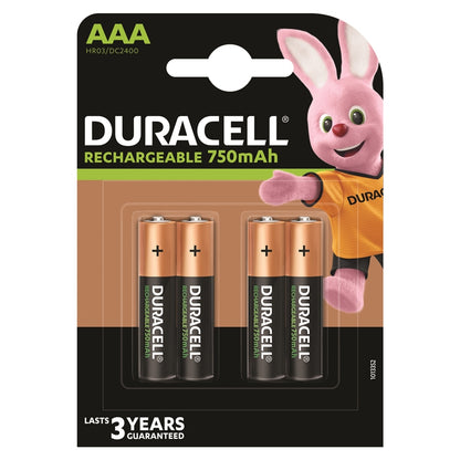 DURACELL PILA RECARGABLE HR03 AAA 750mAh BLISTER*4
