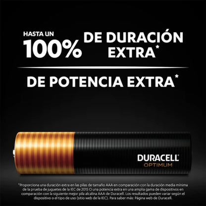 PILHA ALCALINA DURACELL OPTIMUM 200 AAA LR03 BLISTER*8