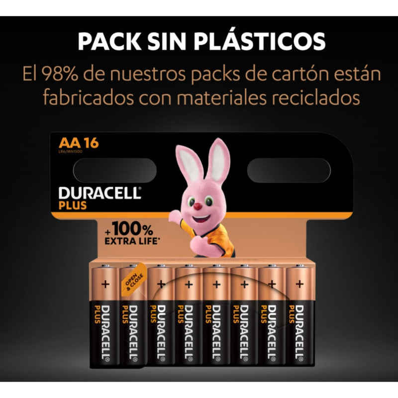 BLISTER DURACELL PLUS POWER 100 AA ALCALINA LR6*16